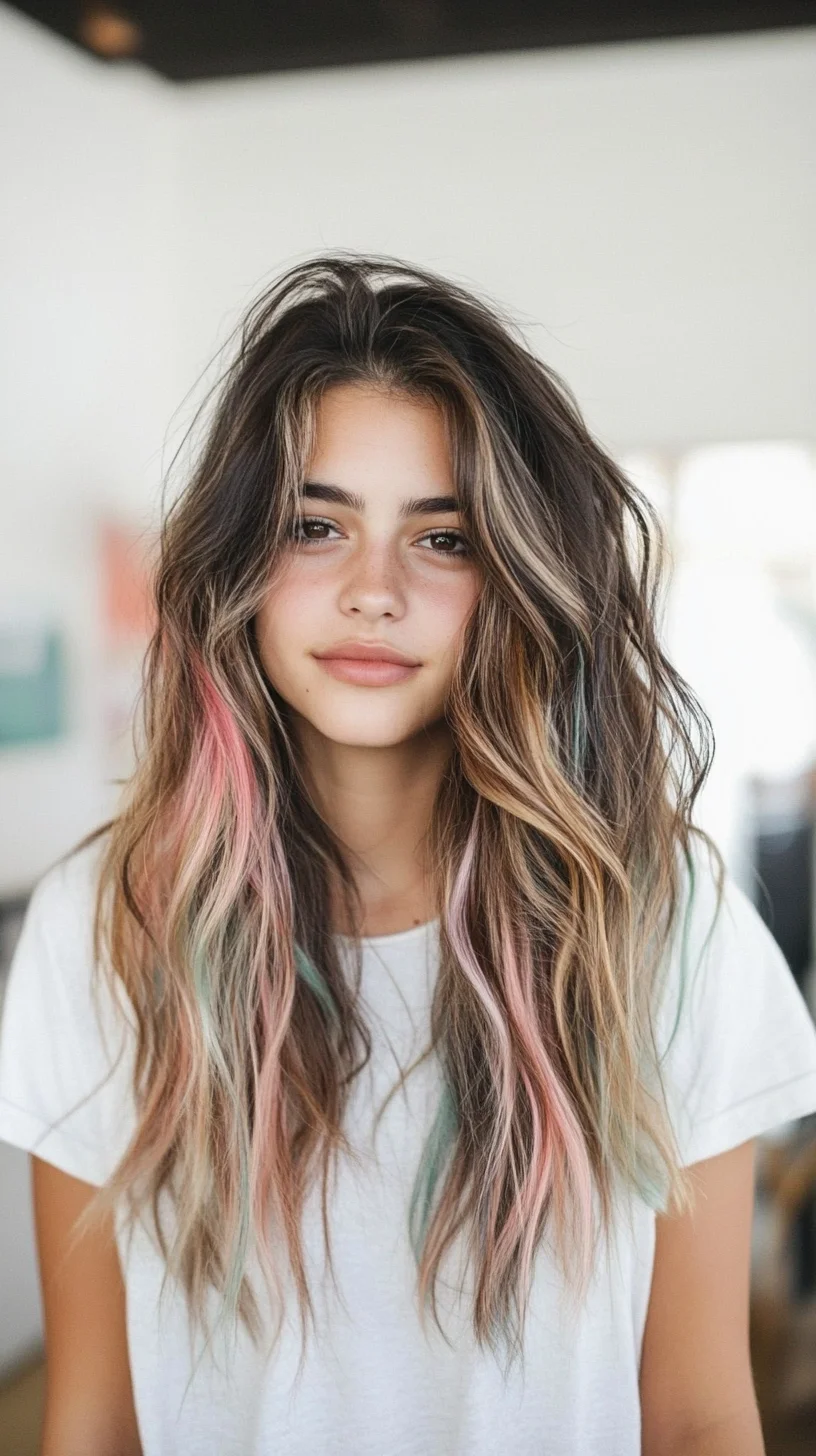 Effortlessly Chic: Beachy Waves with a Pop of Color