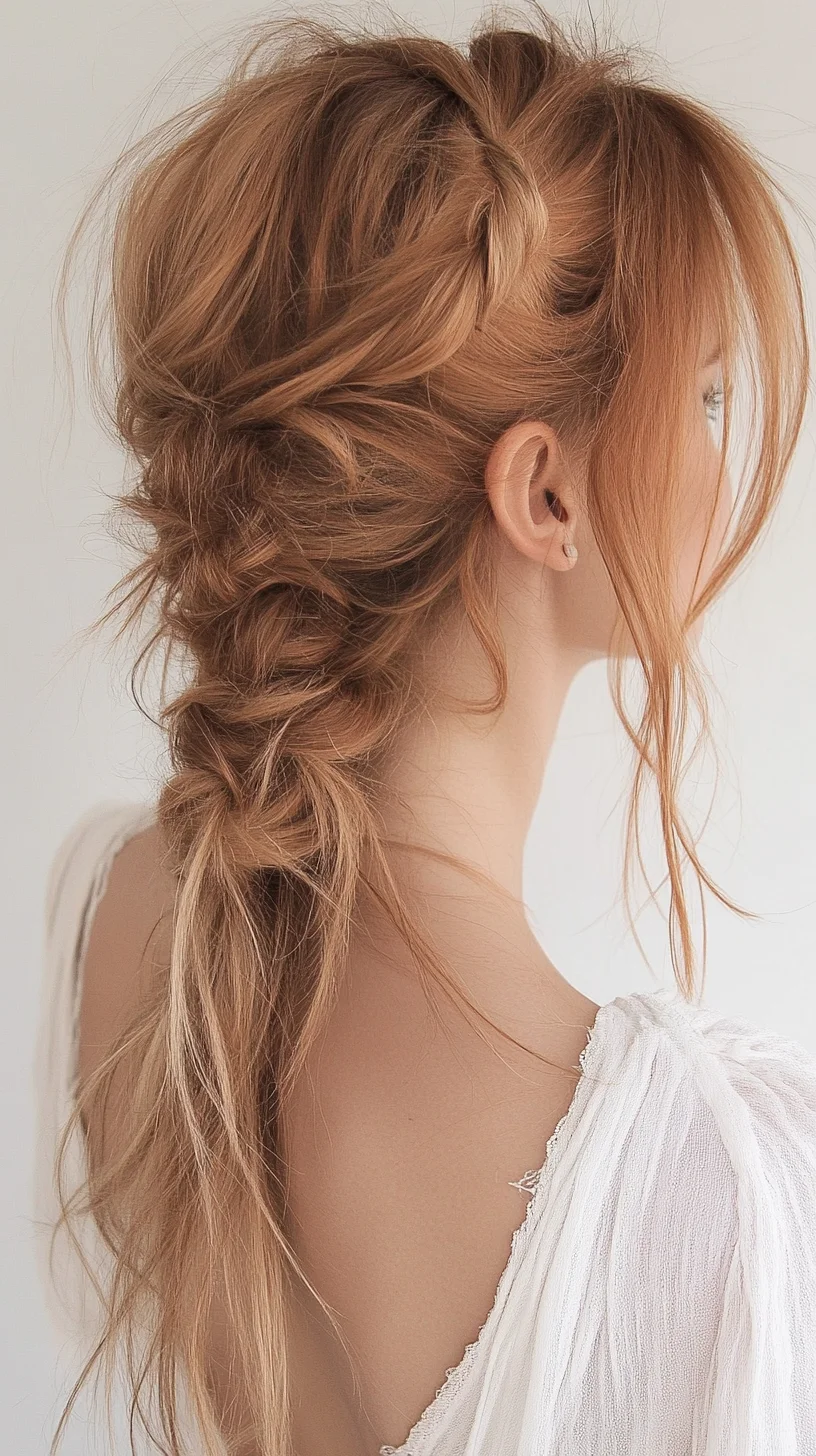 Effortlessly Chic Boho Braided Updo for a Romantic Flair