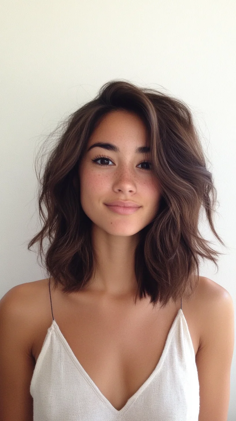 Effortlessly Chic Long Bob The Perfect Blend of Waves and Volume