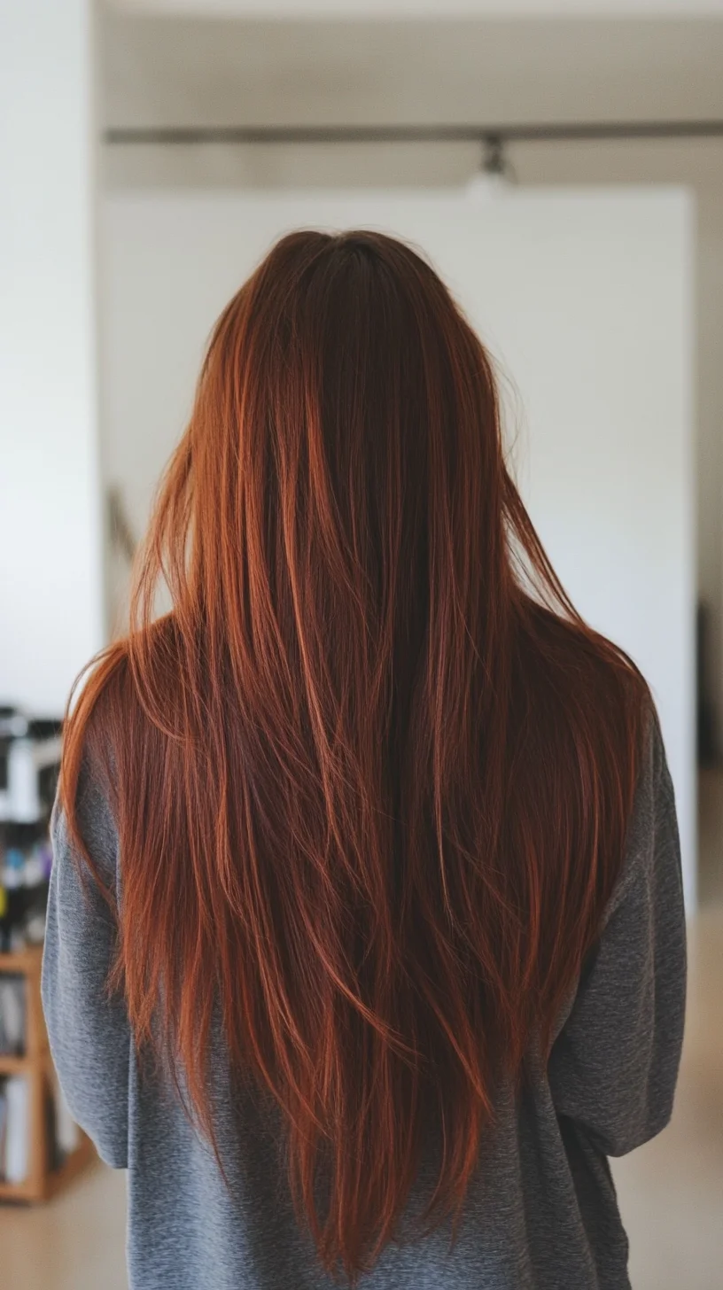 Effortlessly Chic: Long, Luscious Copper Waves That Dazzle