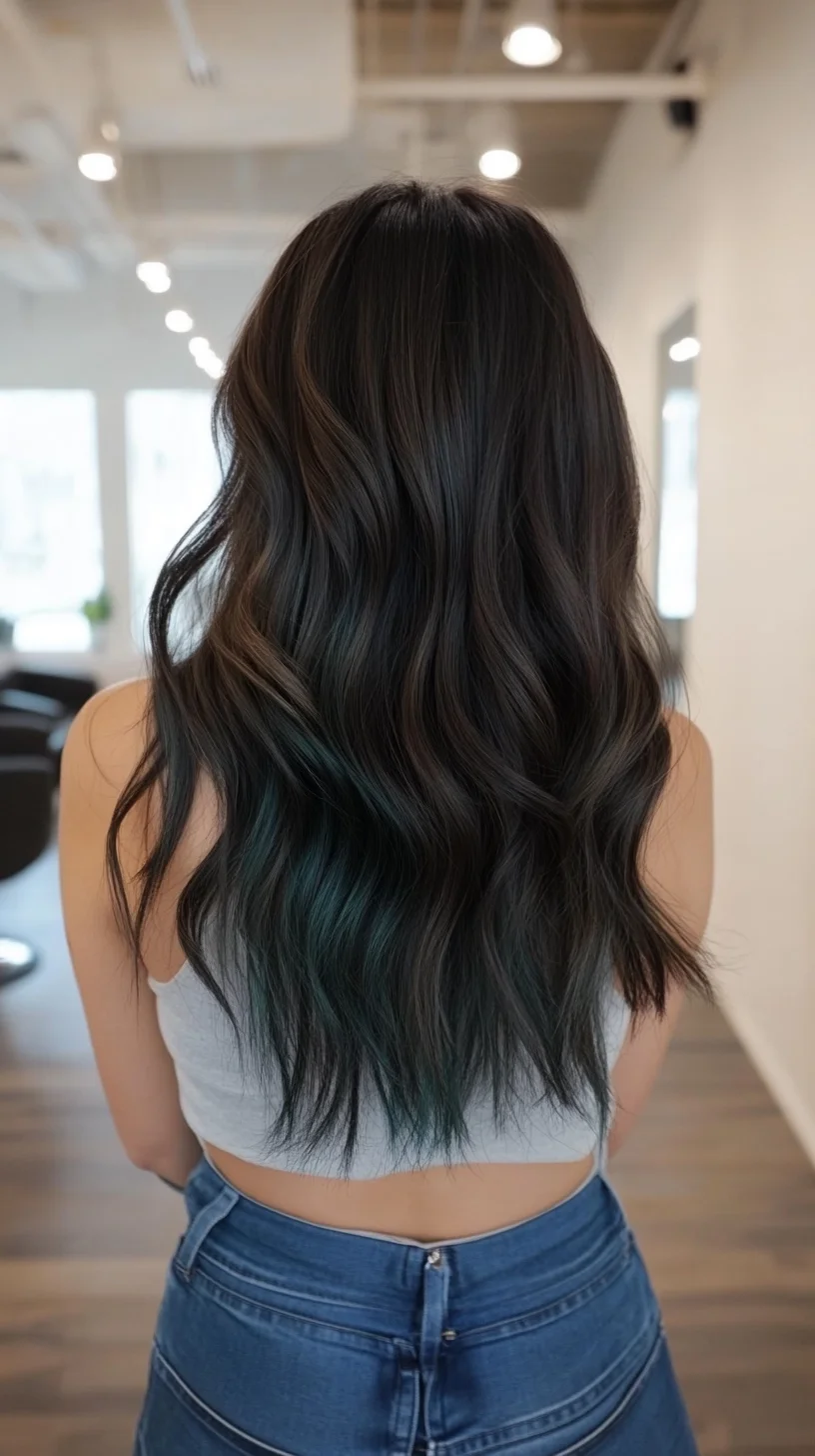 Effortlessly Chic: Luminous Waves with a Teal Twist