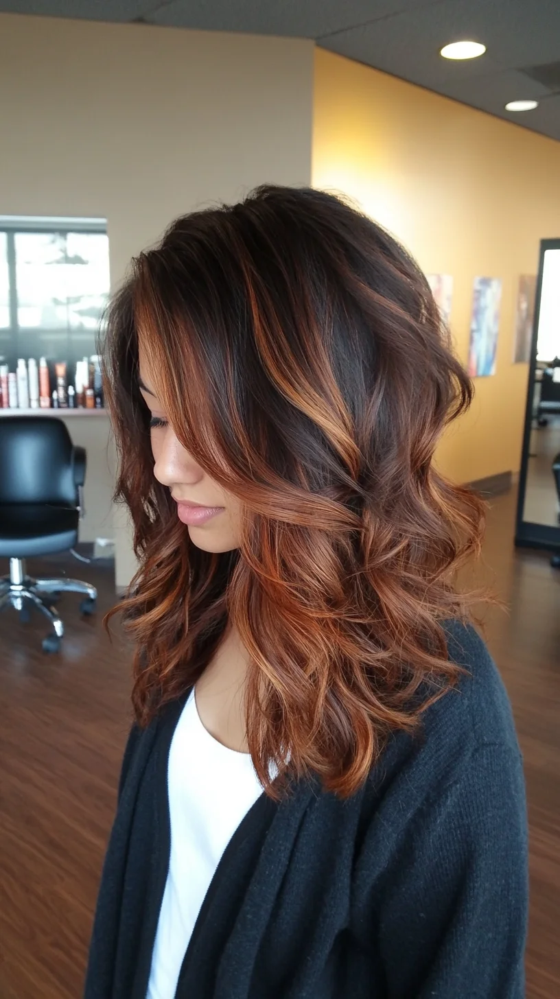 Effortlessly Chic: Luscious Layered Waves with Sun-Kissed Highlights