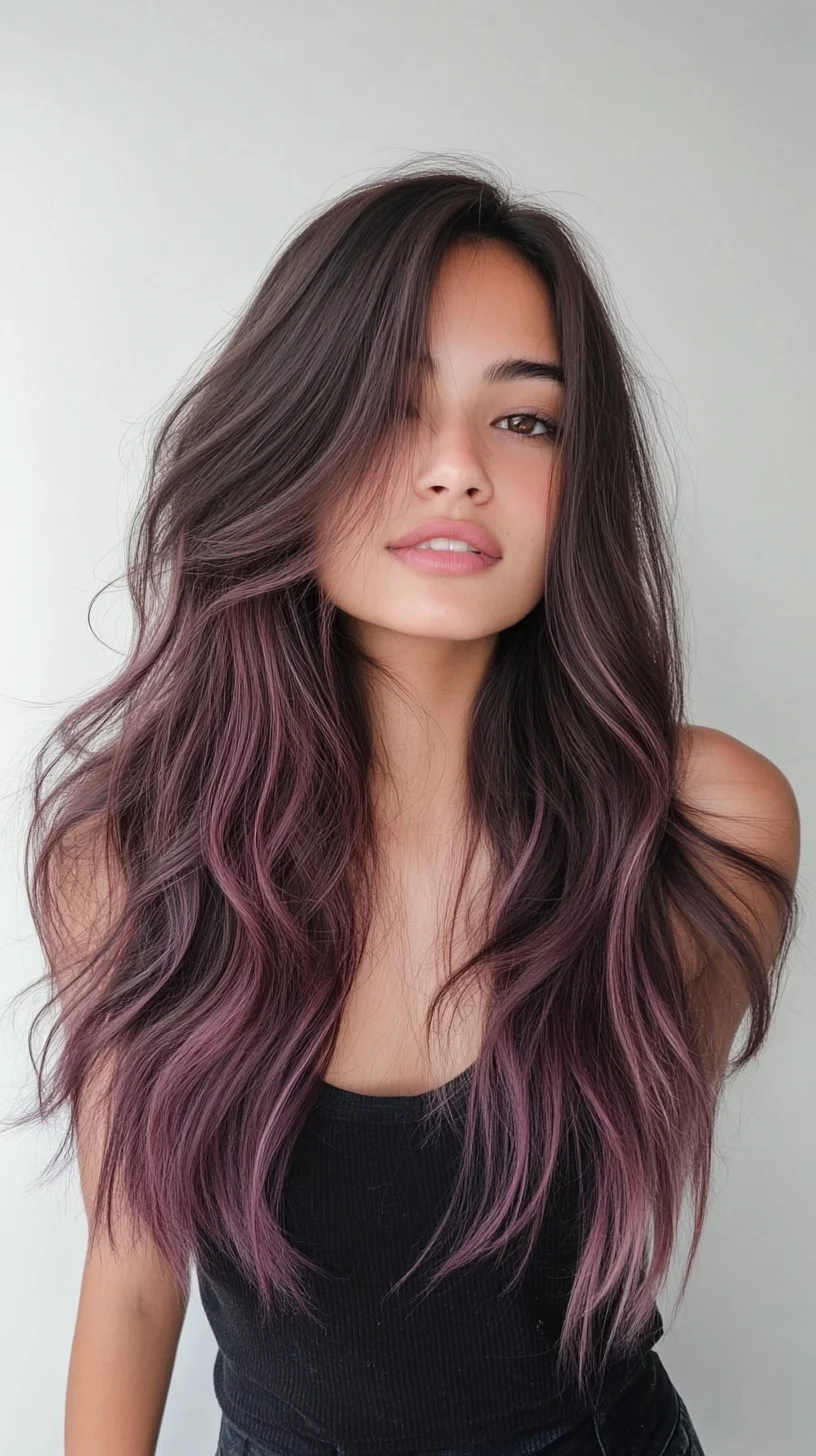 Effortlessly Chic Luscious Waves with Vibrant Ombre Highlights