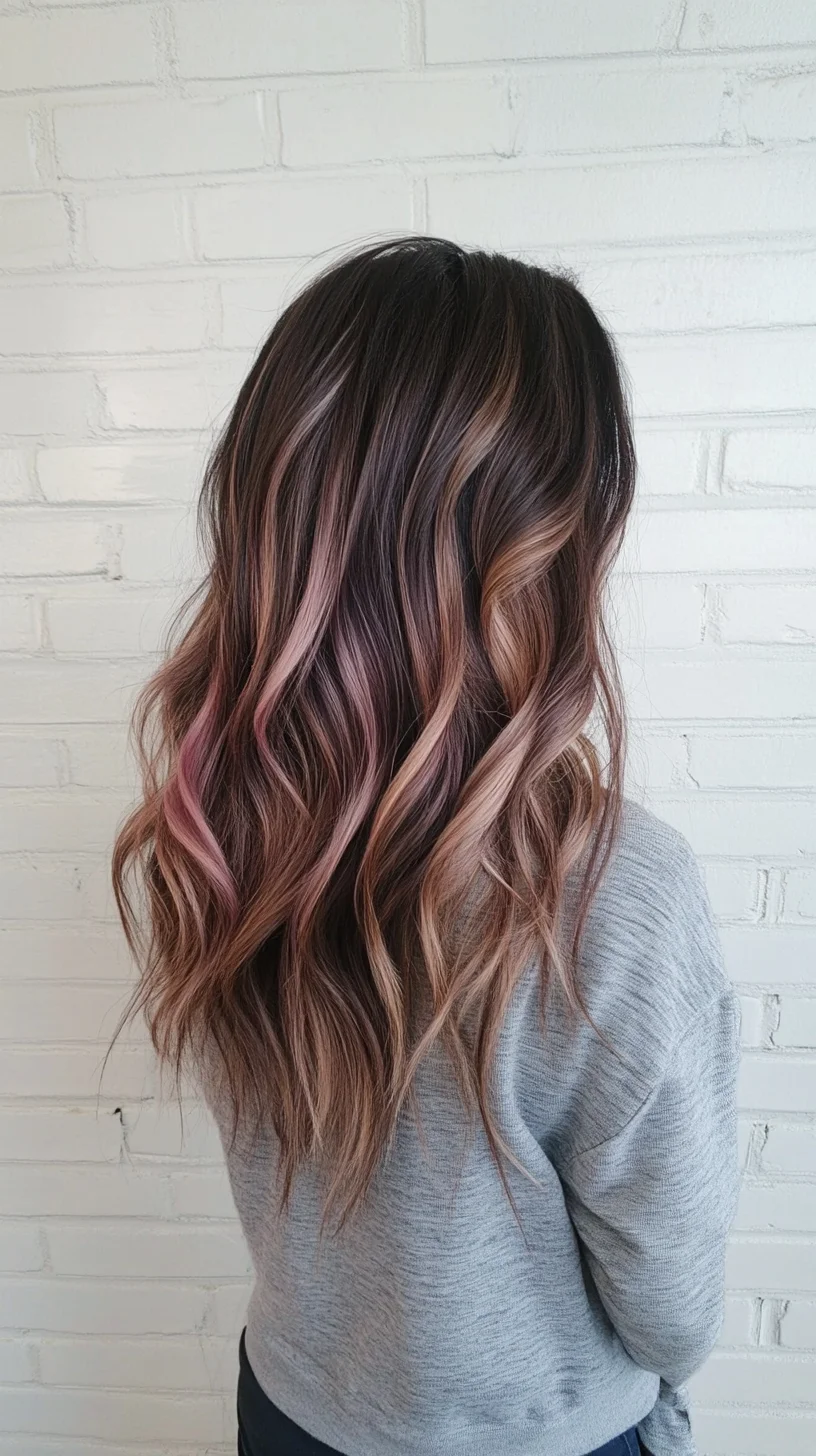 Effortlessly Chic Ombre Waves with a Touch of Pink!