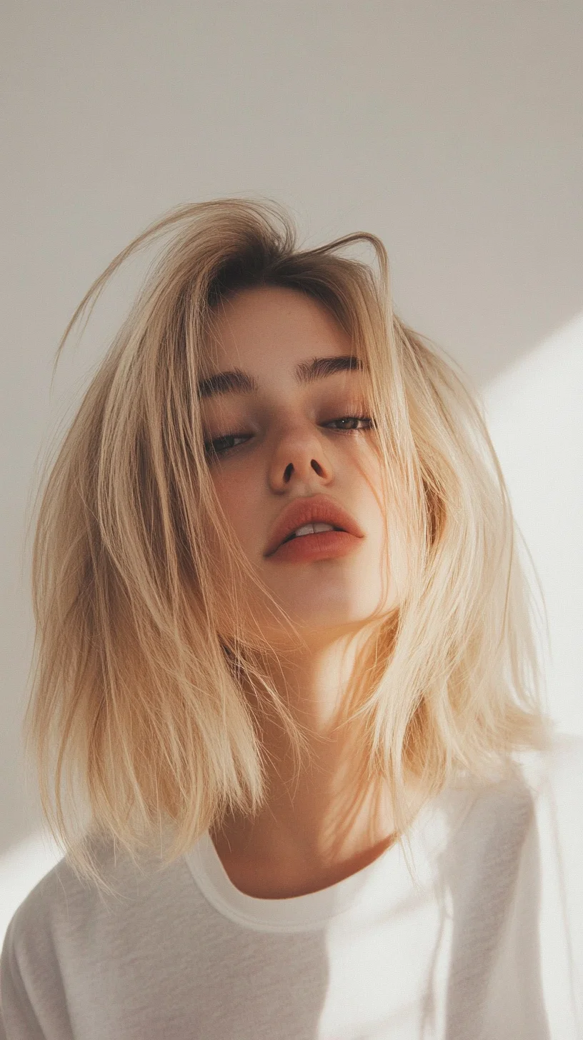 Effortlessly Chic Shaggy Blonde Bob A Perfect Blend of Texture and Elegance