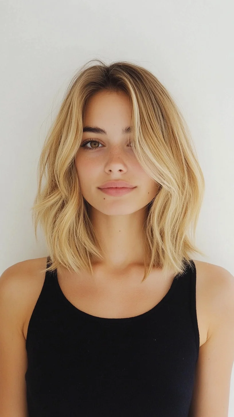 Effortlessly Chic: The Beachy Textured Lob