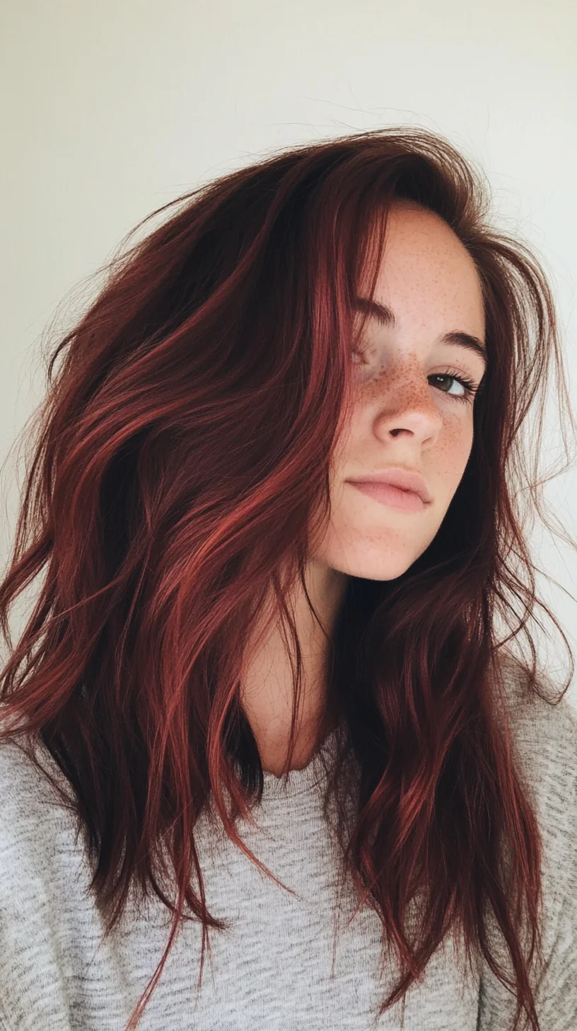 Effortlessly Chic: The Bold Red Wavy Lob