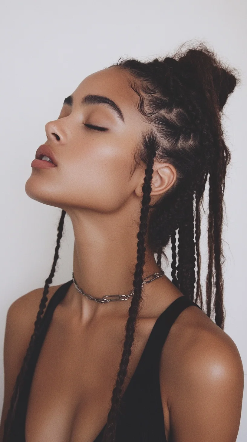 Effortlessly Chic: The Braided Top Knot with Face-Framing Tendrils