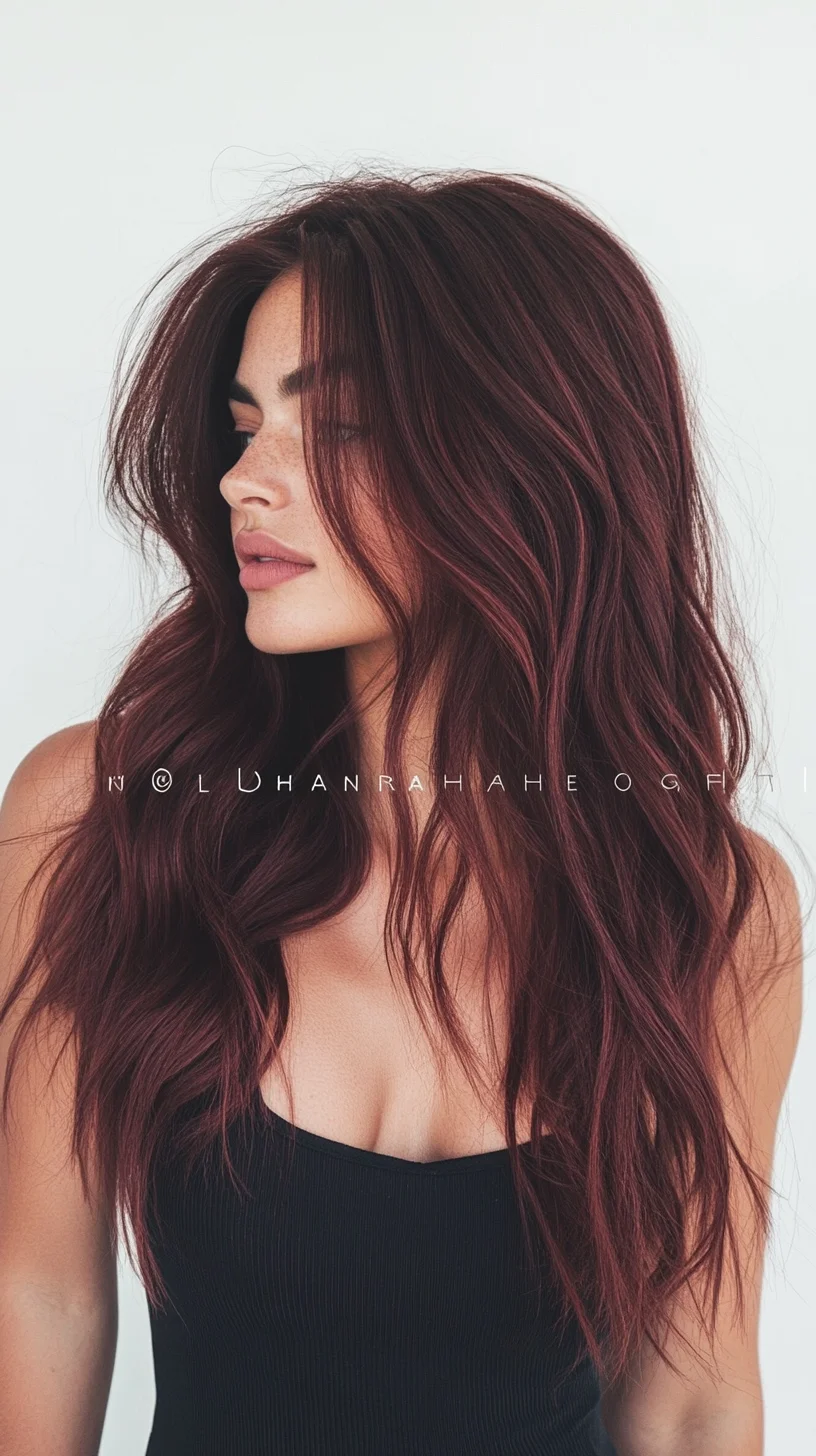 Effortlessly Chic: The Dreamy Layered Burgundy Waves