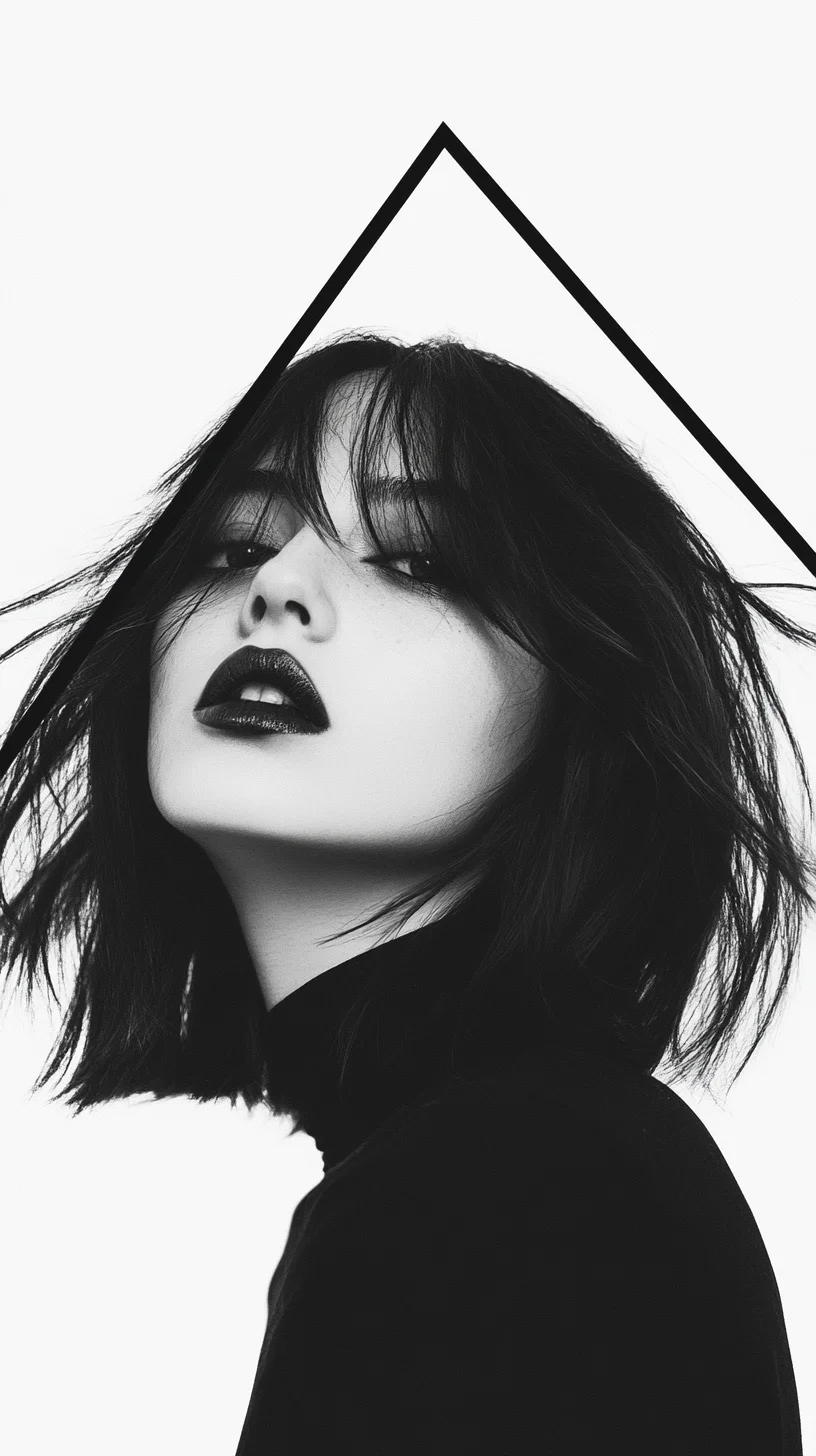 Effortlessly Chic The Edgy Textured Bob with Bold Bangs