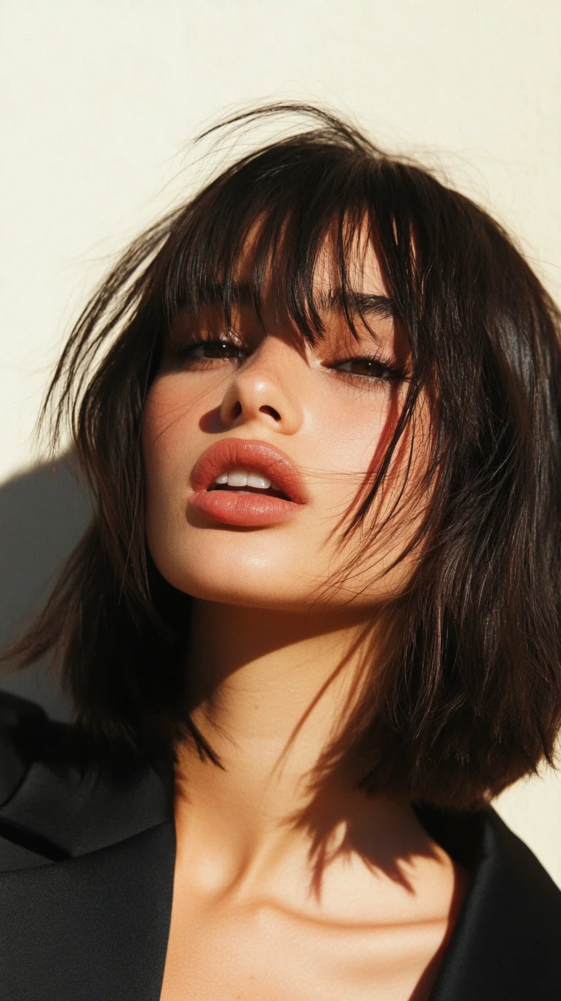 Effortlessly Chic The Flirty Textured Bob with Bangs