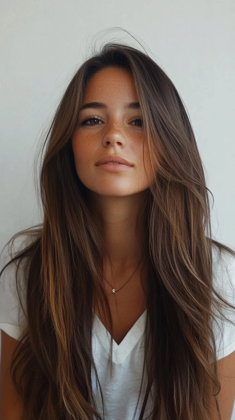 Effortlessly Chic: The Flowing Long Layered Hairstyle