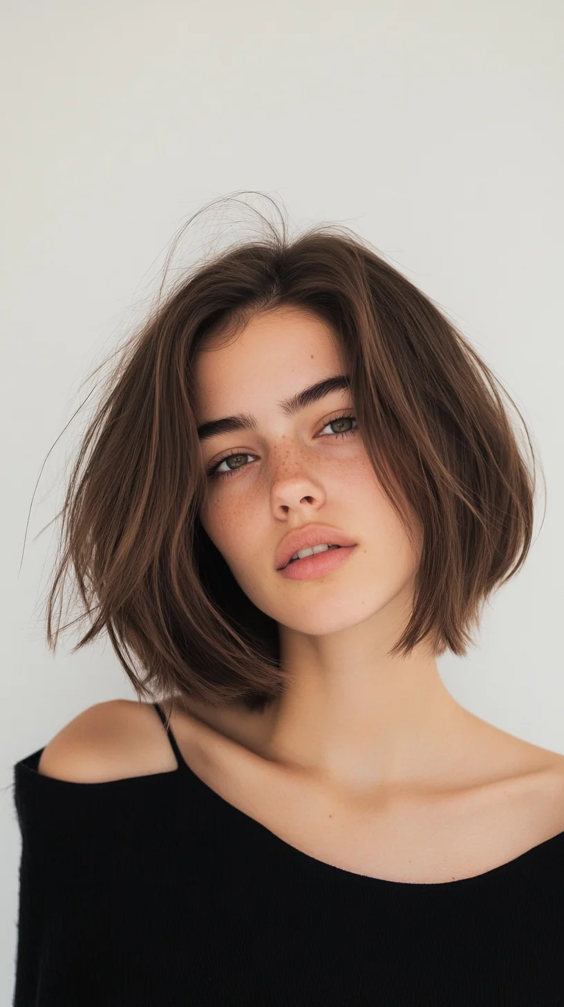 Effortlessly Chic The Layered Bob with Natural Texture