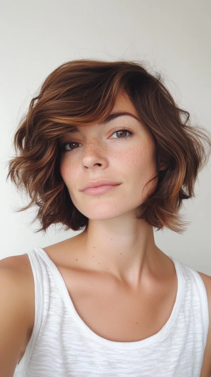 Effortlessly Chic: The Layered Wavy Bob for a Flawless Look