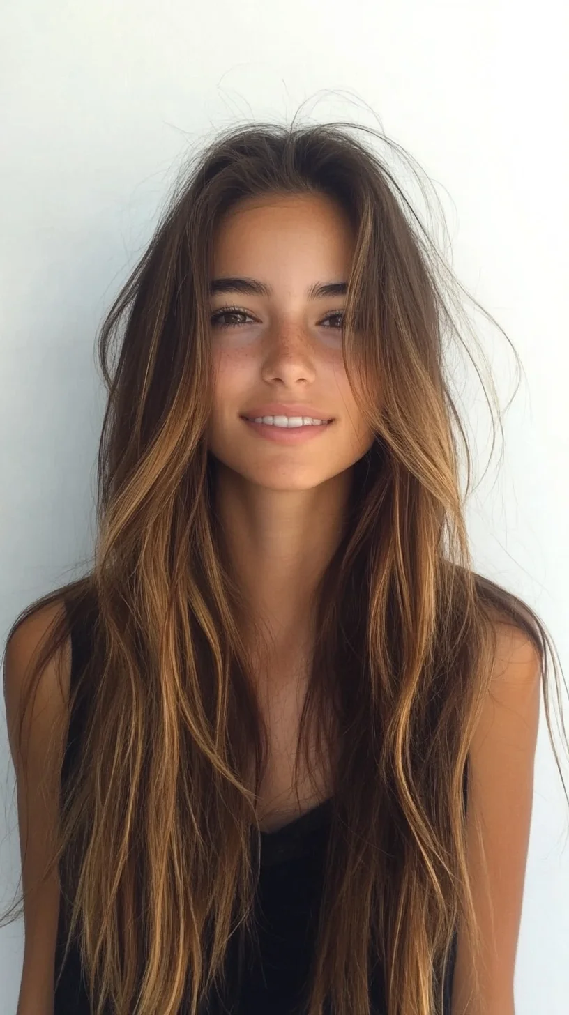 Effortlessly Chic: The Long Layered Beach Wave Hairstyle