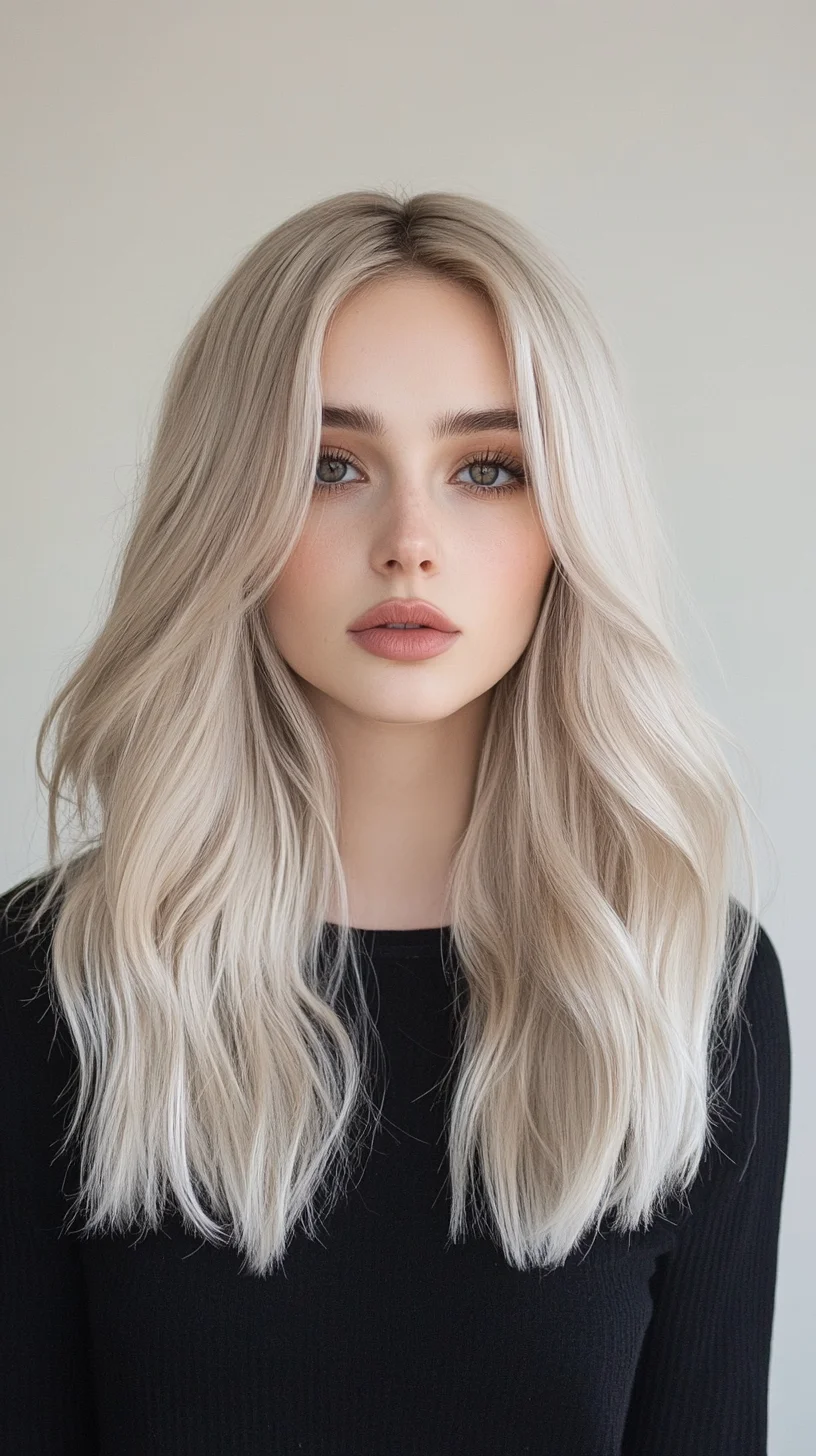 Effortlessly Chic: The Long, Wavy, Ash-Blonde Look