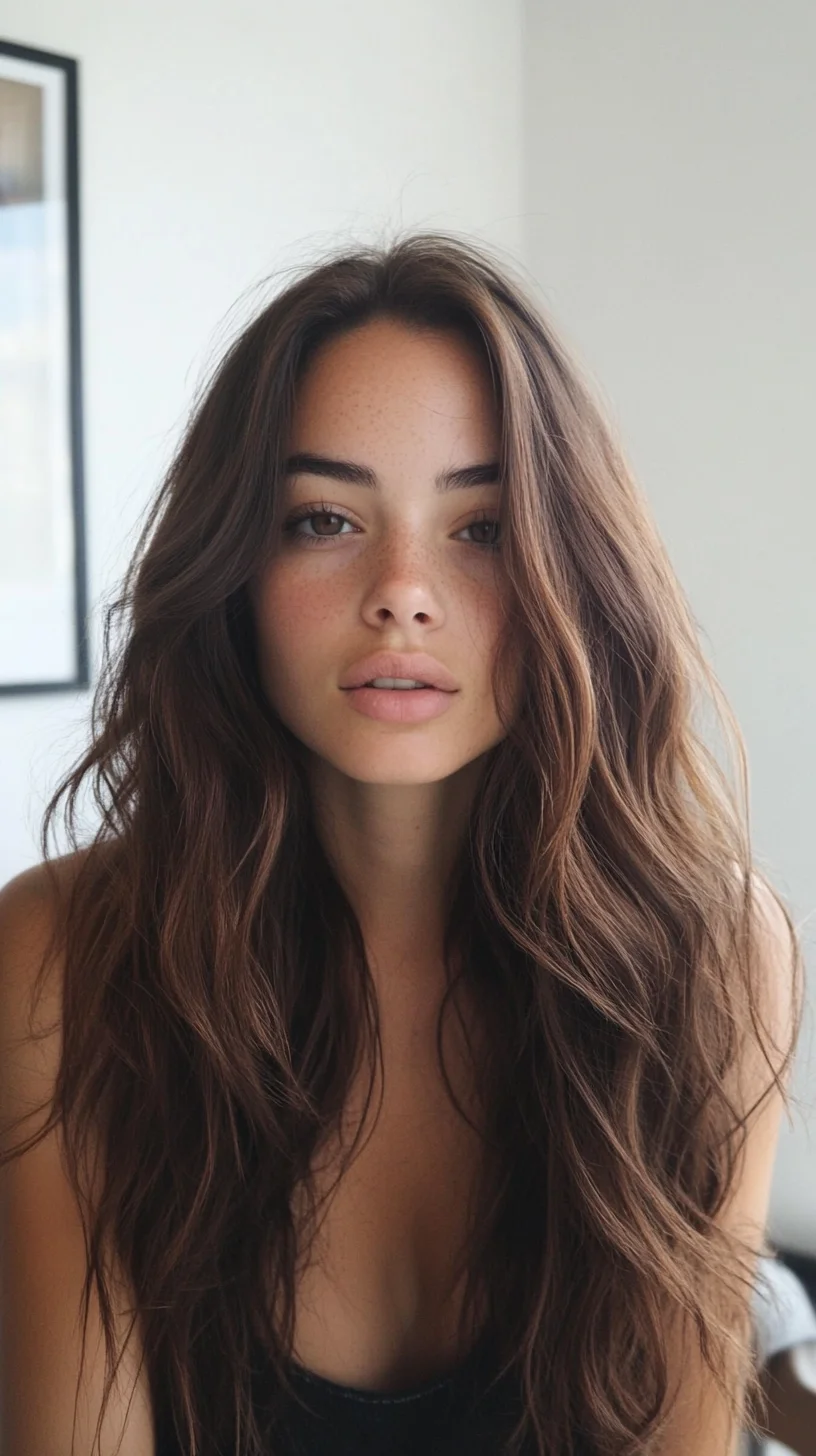 Effortlessly Chic: The Long, Wavy Locks with Natural Volume