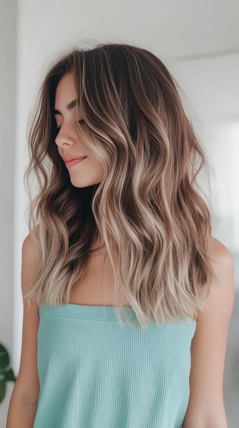 Effortlessly Chic The Long Wavy Ombre Hairdo