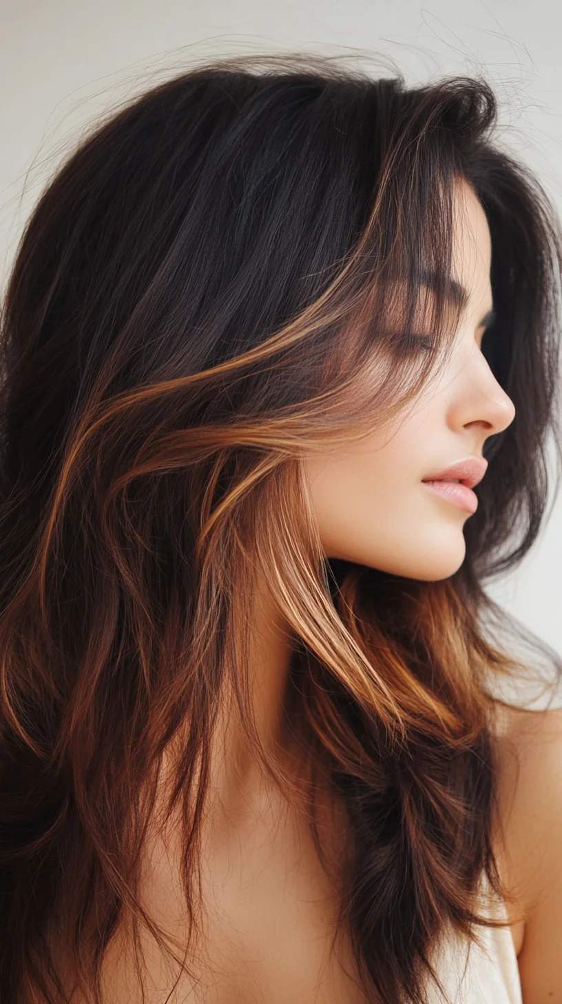 Effortlessly Chic: The Luminous Layered Sombre Hairstyle