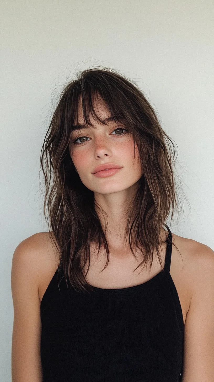 Effortlessly Chic: The Messy Mid-Length Bob with Bangs