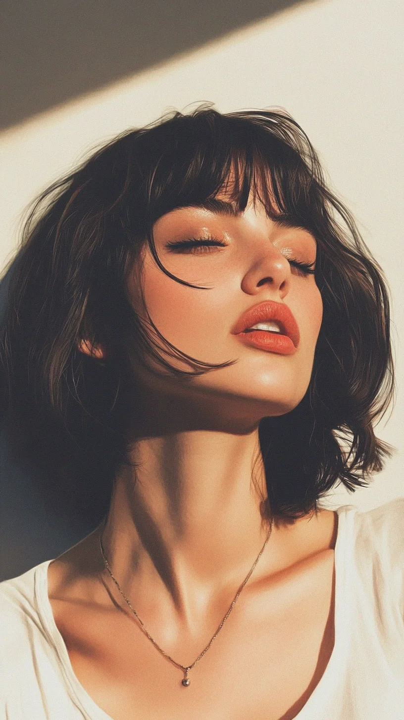 Effortlessly Chic The Modern Bob with Wispy Fringe