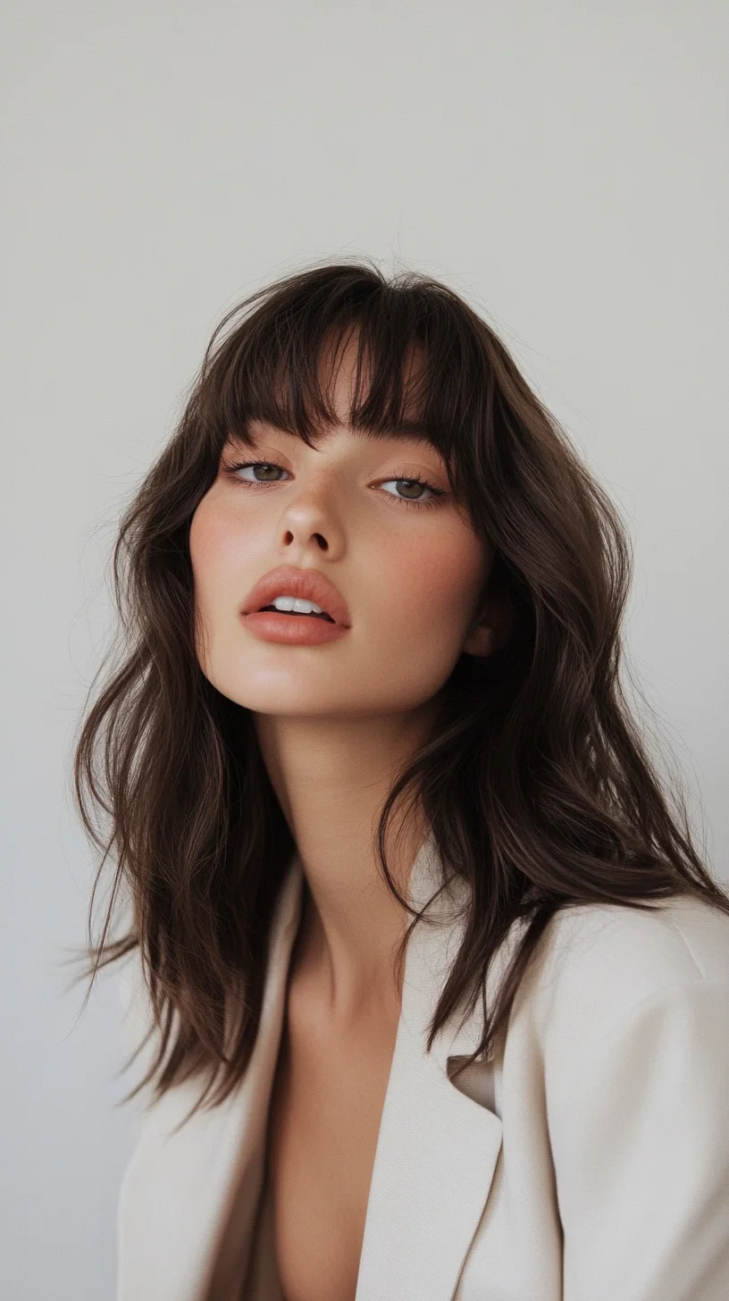 Effortlessly Chic The Modern Long Bob with Fluffy Bangs