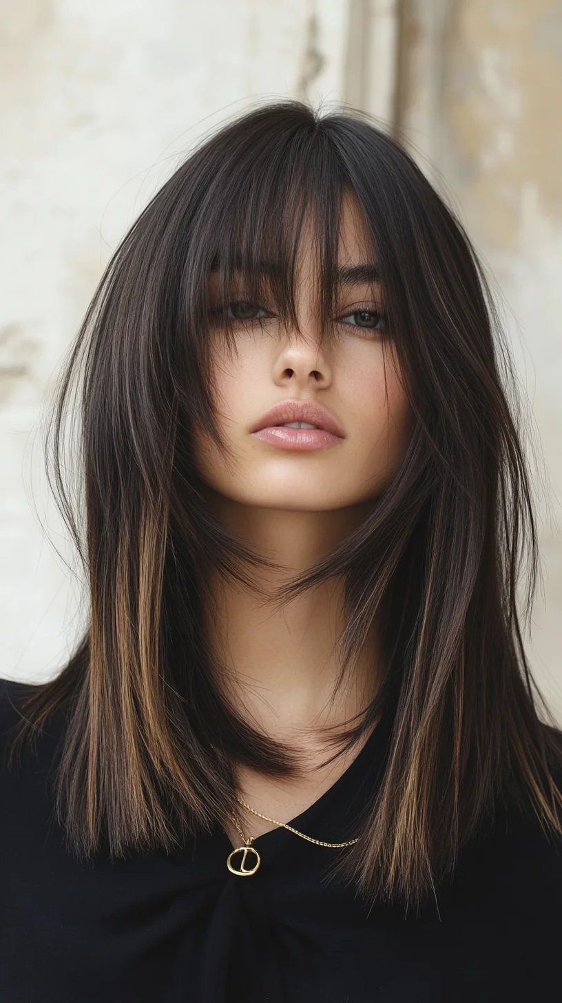 Effortlessly Chic: The Modern Long Layered Cut with Bangs