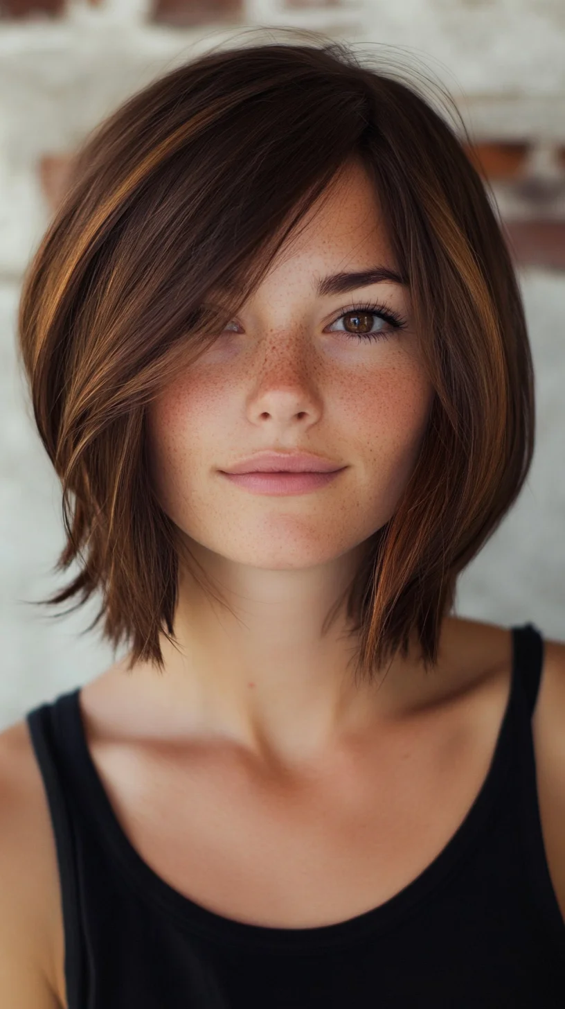 Effortlessly Chic: The Modern Shag Bob with Subtle Layers