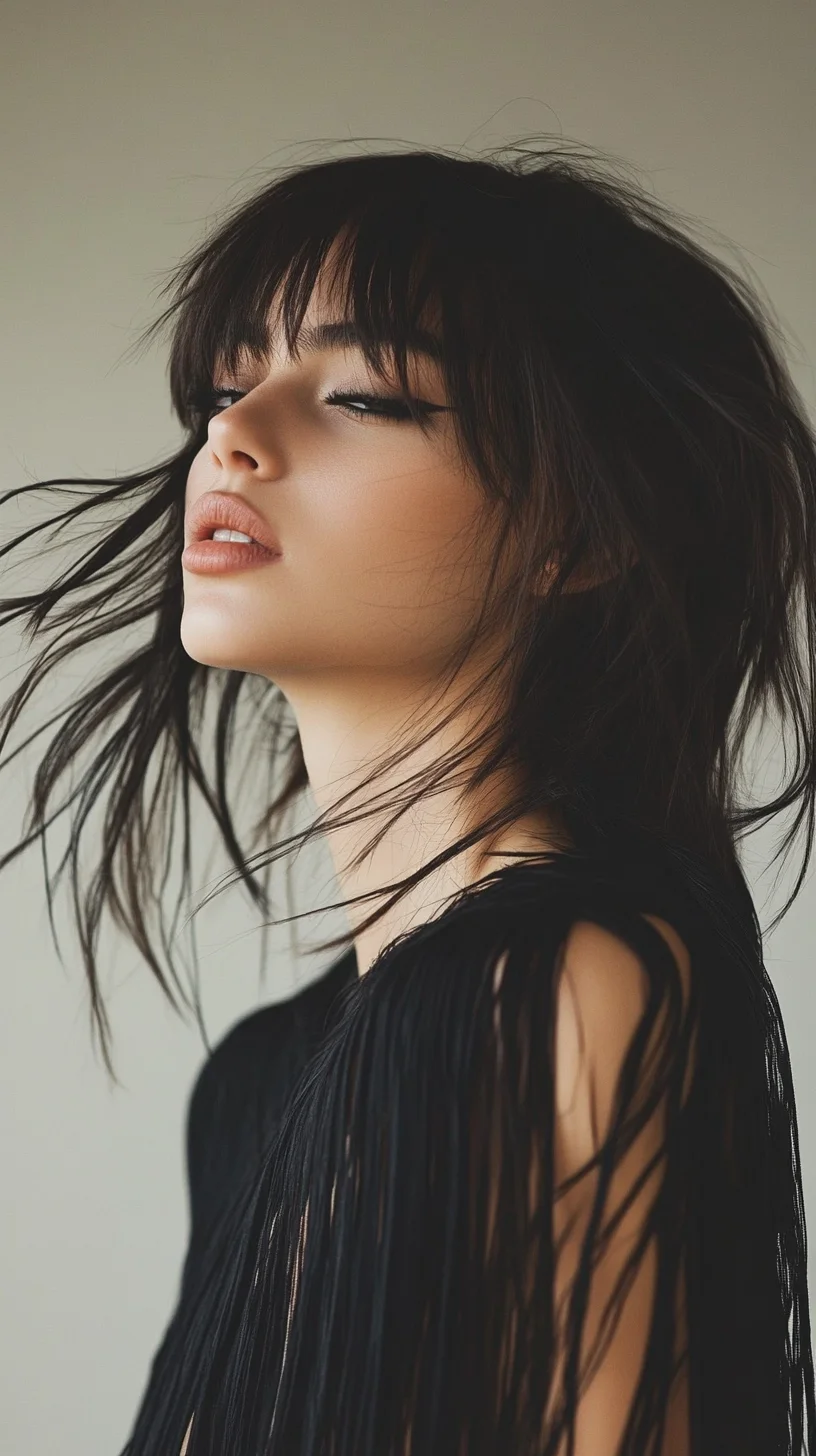 Effortlessly Chic The Modern Shag with Bangs