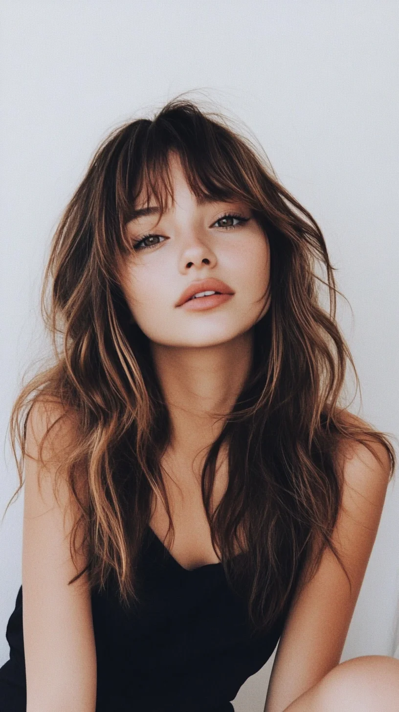 Effortlessly Chic: The Modern Shag with Soft Waves and Bangs