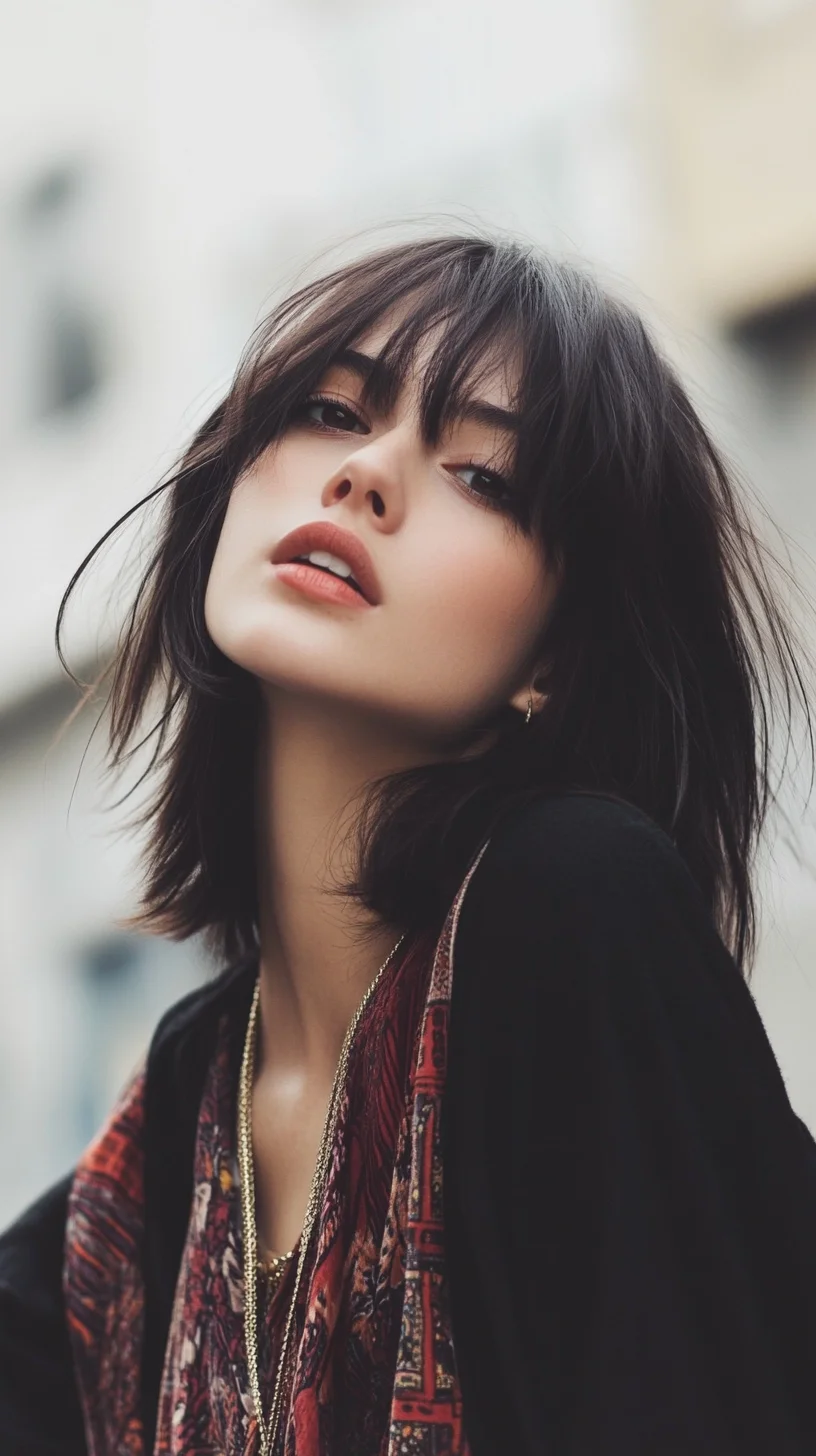 Effortlessly Chic The Modern Shag with Wispy Bangs