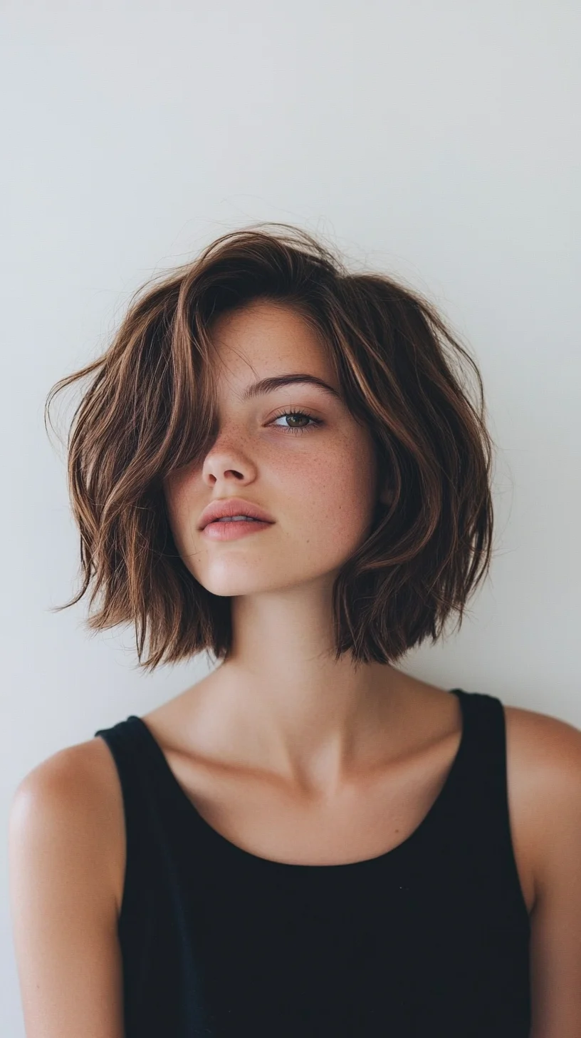 Effortlessly Chic The Modern Shaggy Bob with Soft Waves