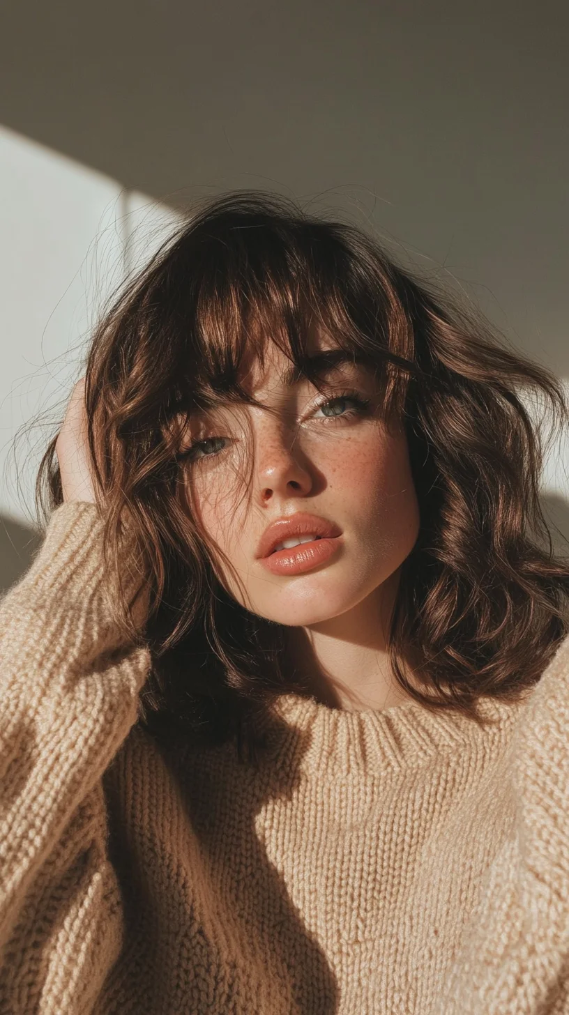 Effortlessly Chic The Modern Textured Bob with Bangs