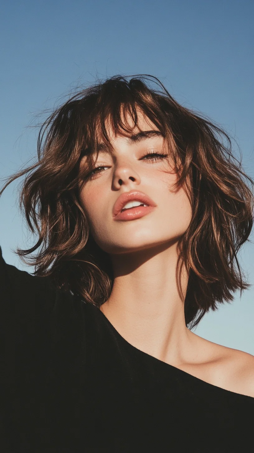 Effortlessly Chic: The Modern Textured Bob with Bangs