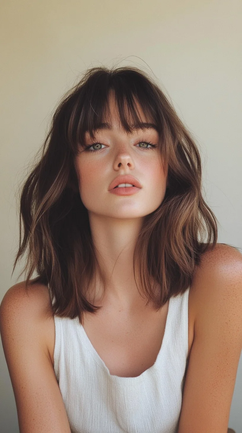 Effortlessly Chic: The Modern Wavy Bob with Bangs