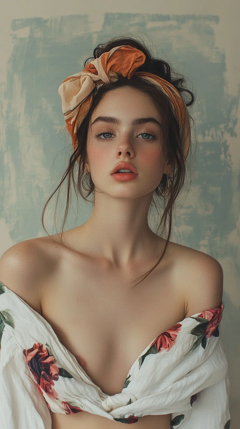 Effortlessly Chic The Perfect Boho Updo with a Statement Headscarf
