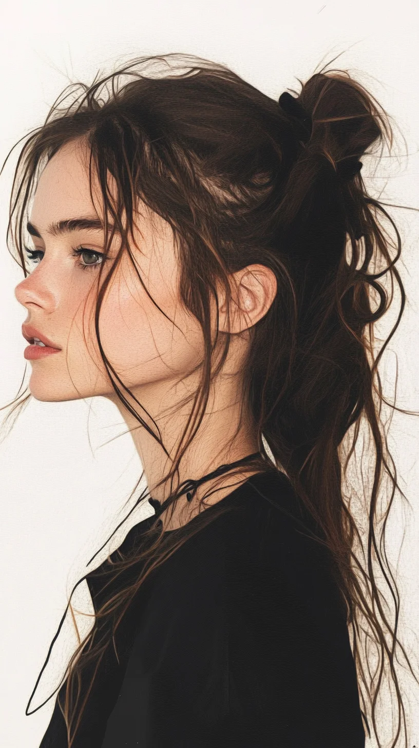 Effortlessly Chic The Perfect Messy Bun with Loose Strands