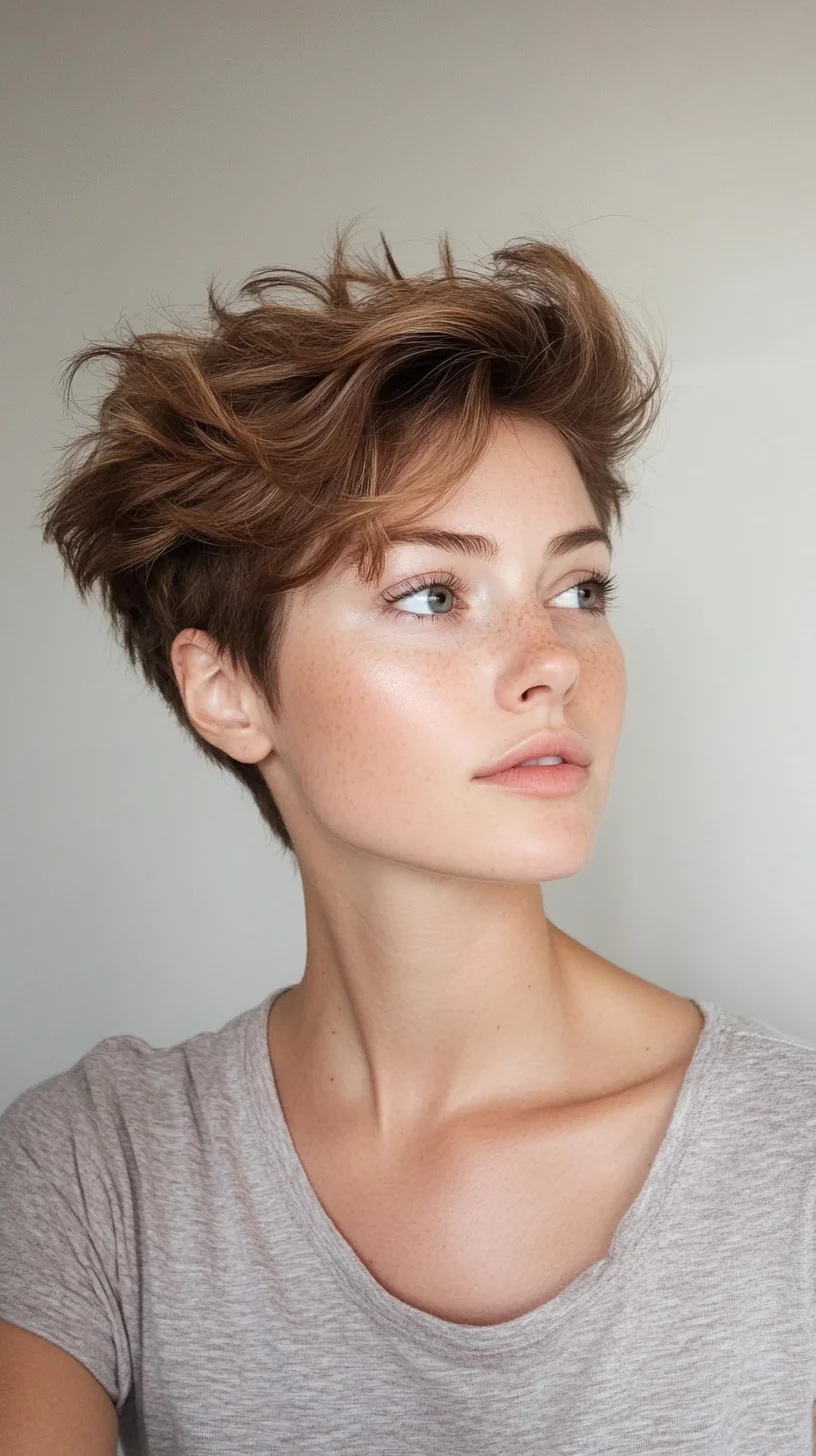 Effortlessly Chic The Playful Pixie with Tousled Waves