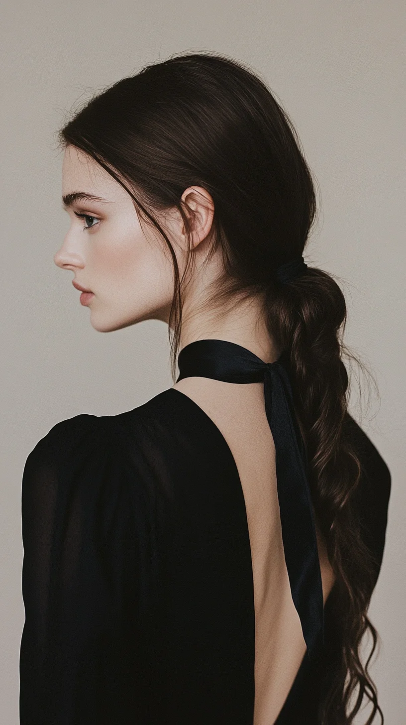 Effortlessly Chic The Ribbon-Tied Low Ponytail