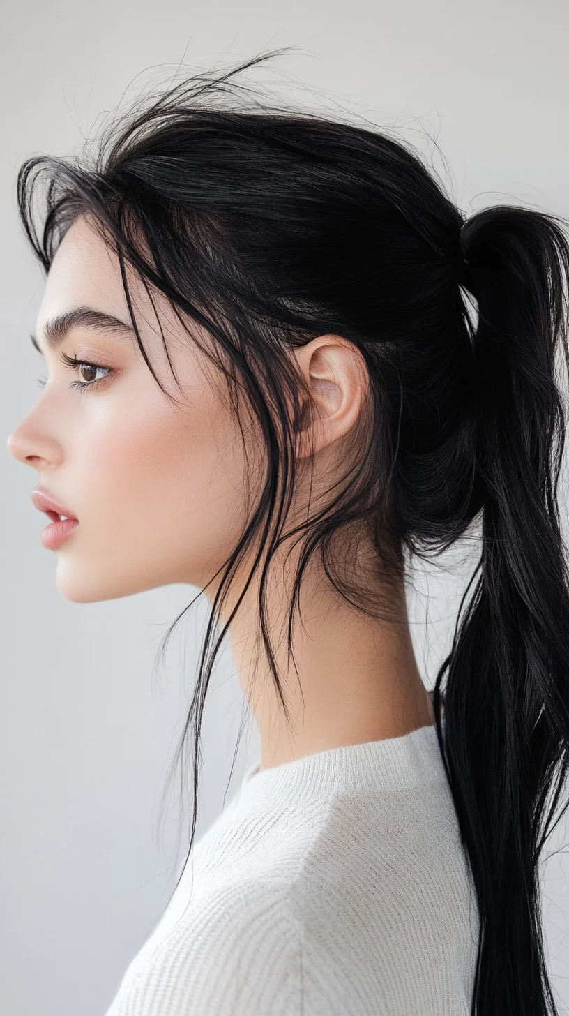 Effortlessly Chic The Sleek High Ponytail with Face-Framing Layers