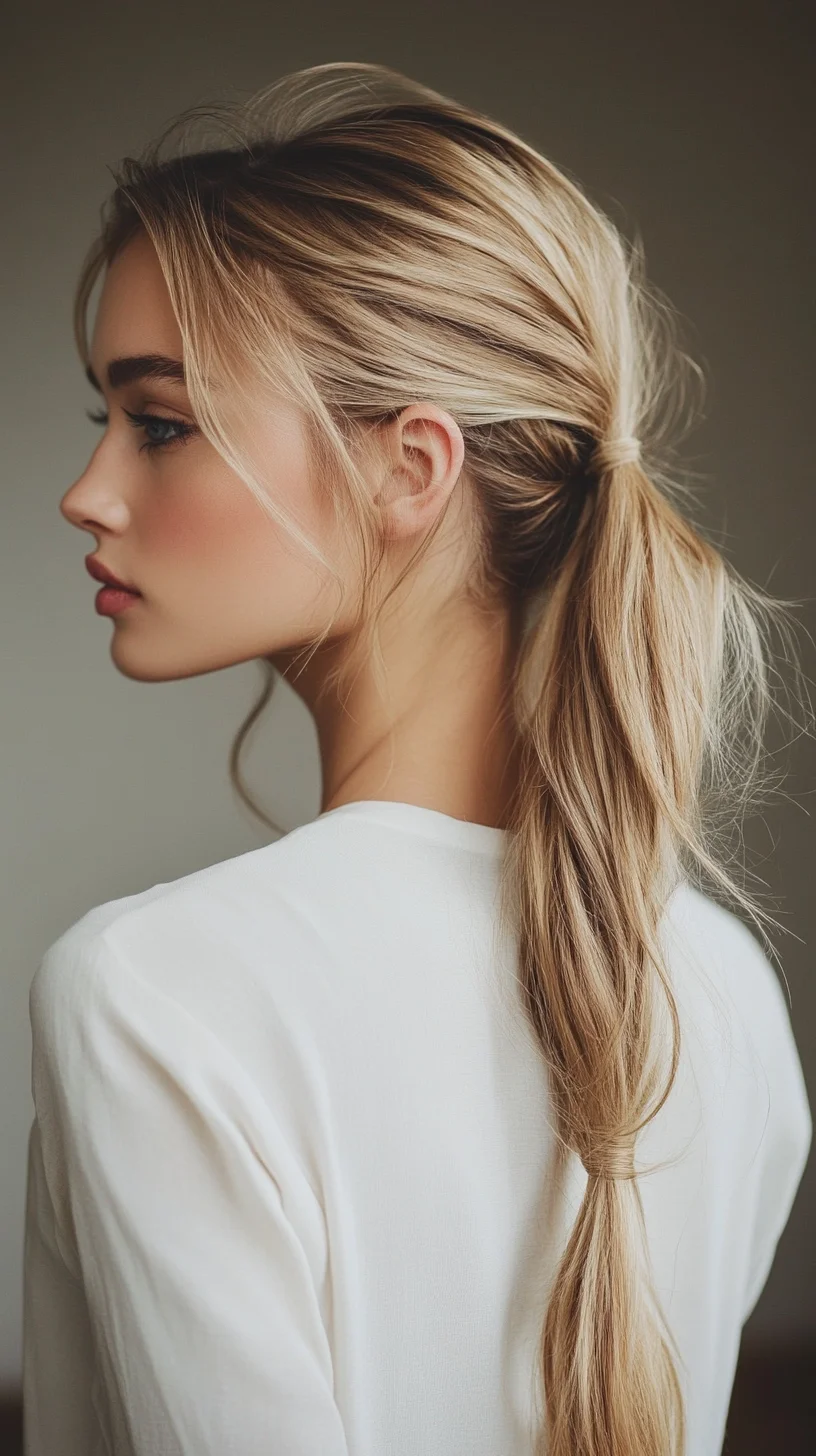 Effortlessly Chic The Sleek, Low Ponytail with Soft Layers