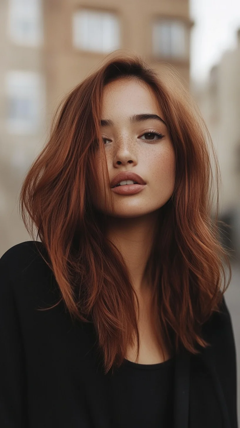 Effortlessly Chic: The Soft, Wavy Red Mane