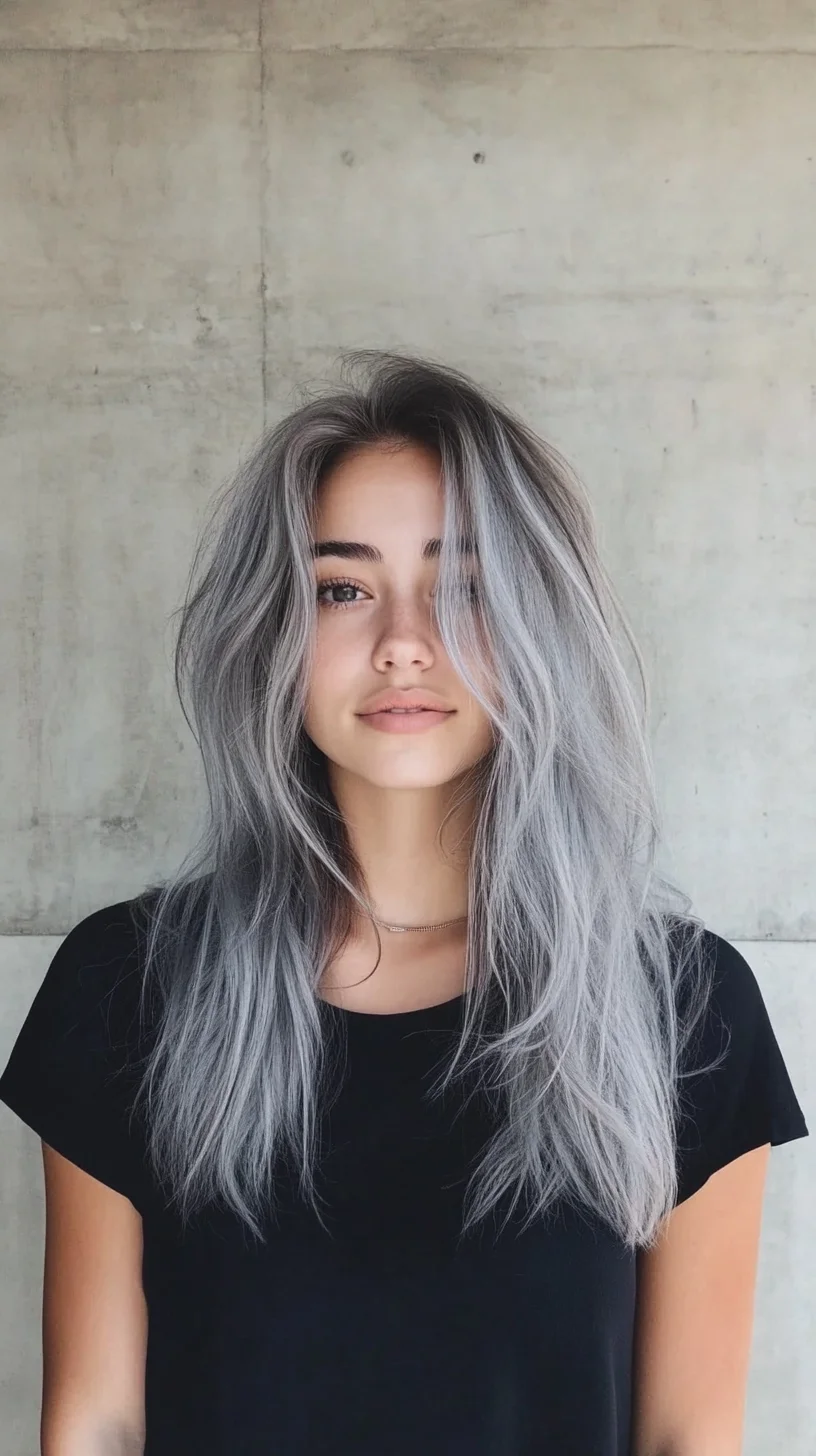 Effortlessly Chic The Soft, Wavy Silver Mane