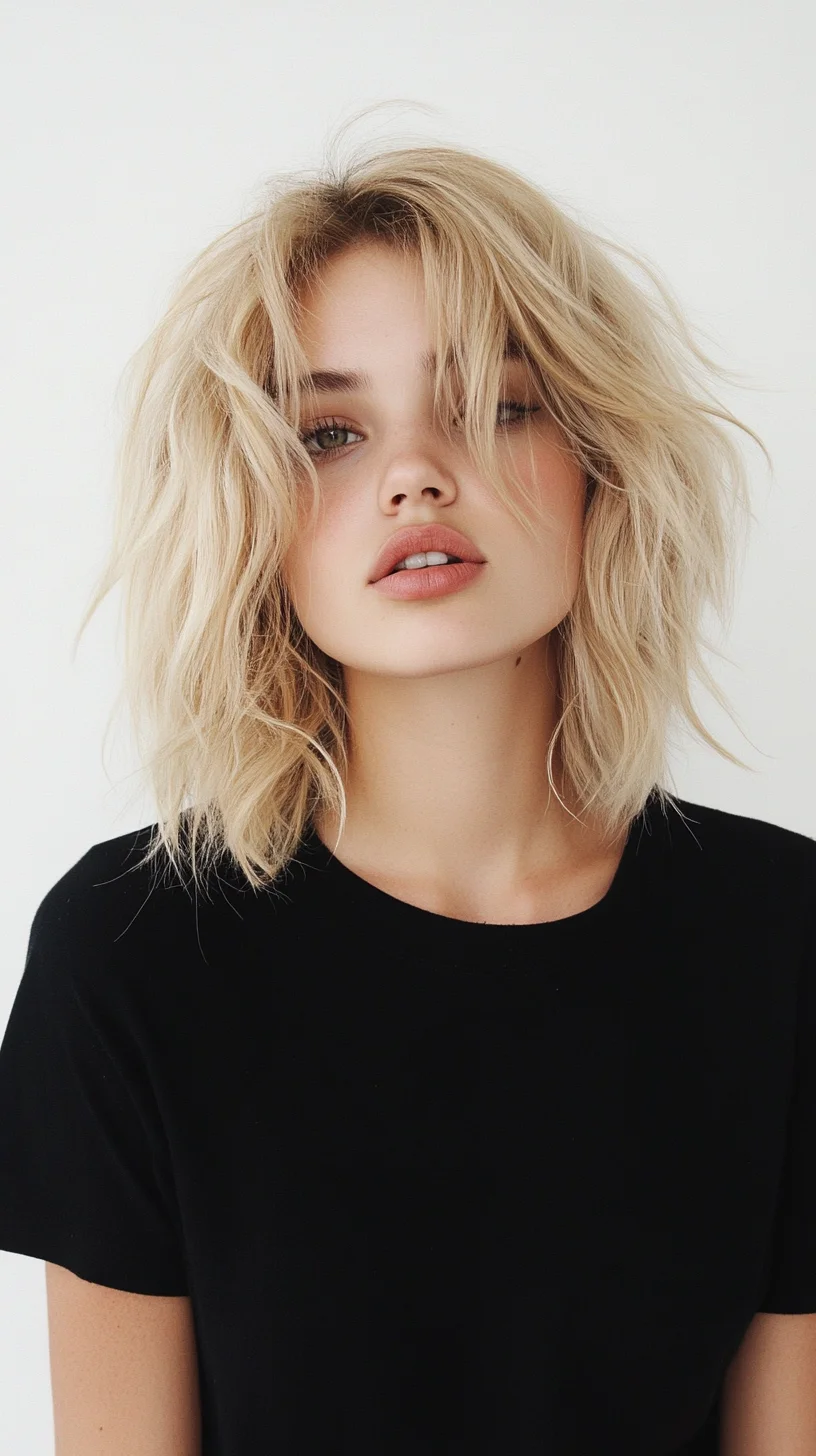 Effortlessly Chic: The Textured Beachy Bob