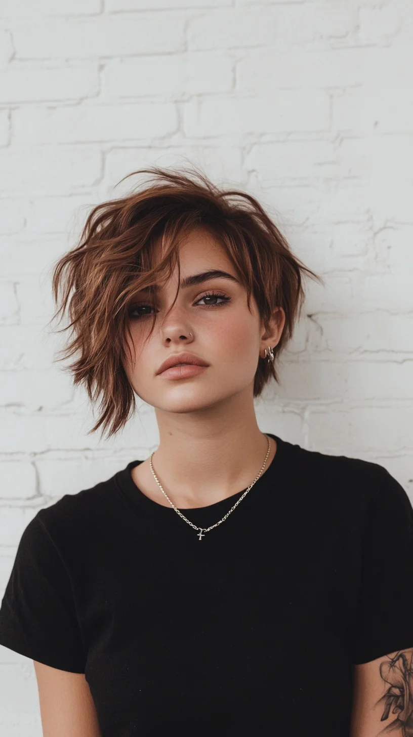 Effortlessly Chic The Textured Bob with Edgy Waves