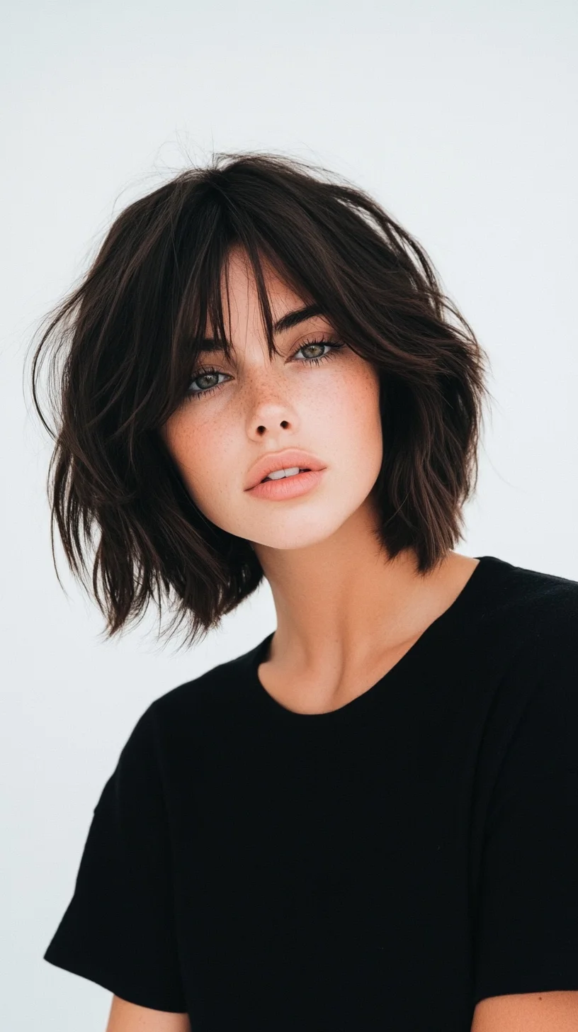 Effortlessly Chic: The Textured Bob with Fringe