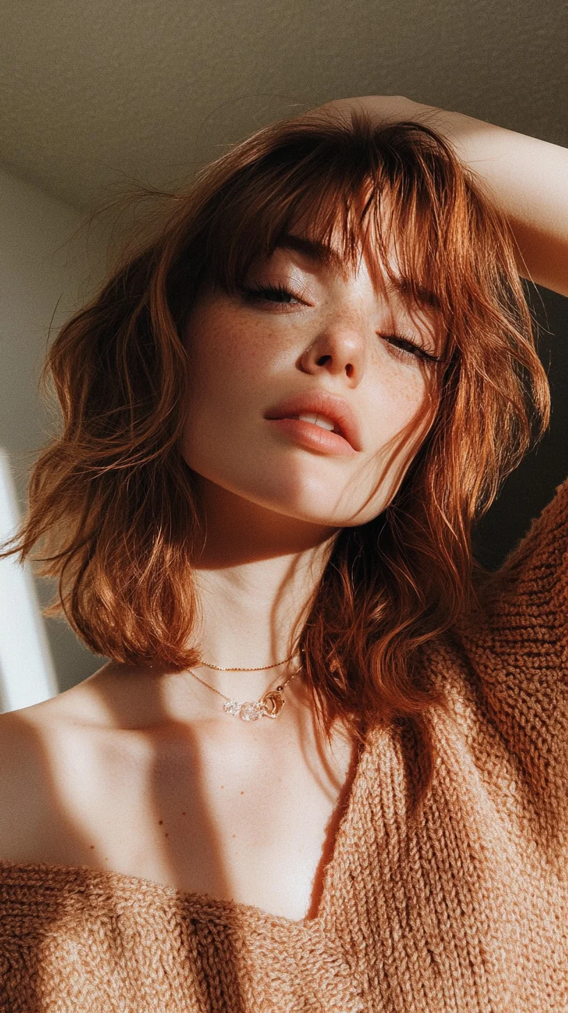 Effortlessly Chic The Textured Bob with Soft Bangs