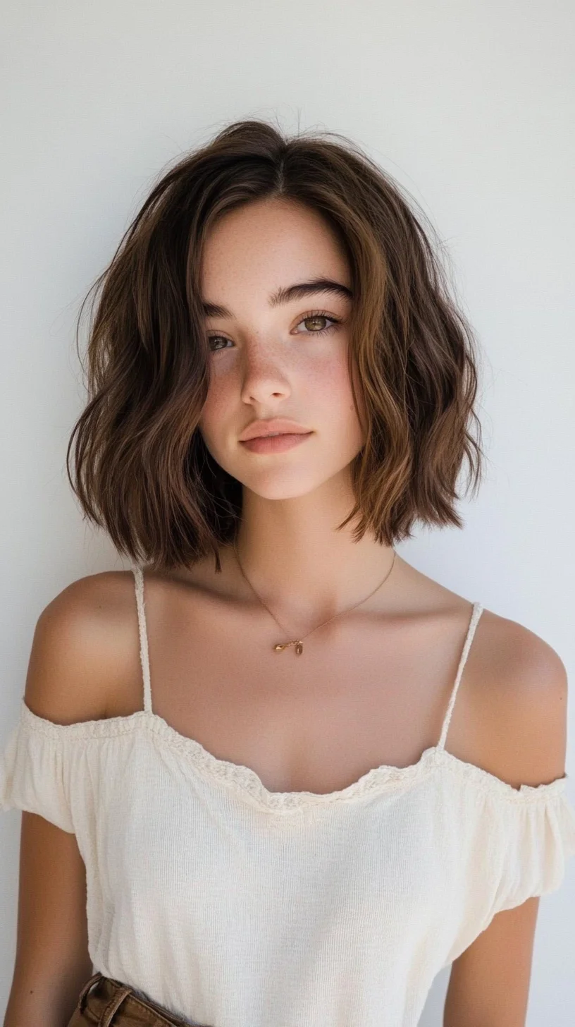 Effortlessly Chic The Textured Bob with Soft Waves