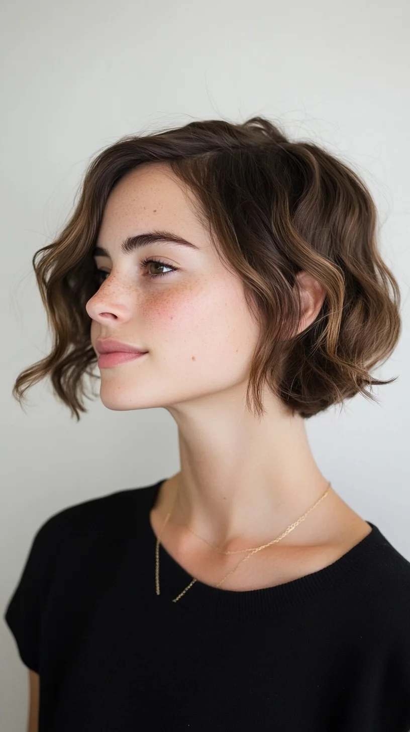 Effortlessly Chic The Textured Bob with Soft Waves