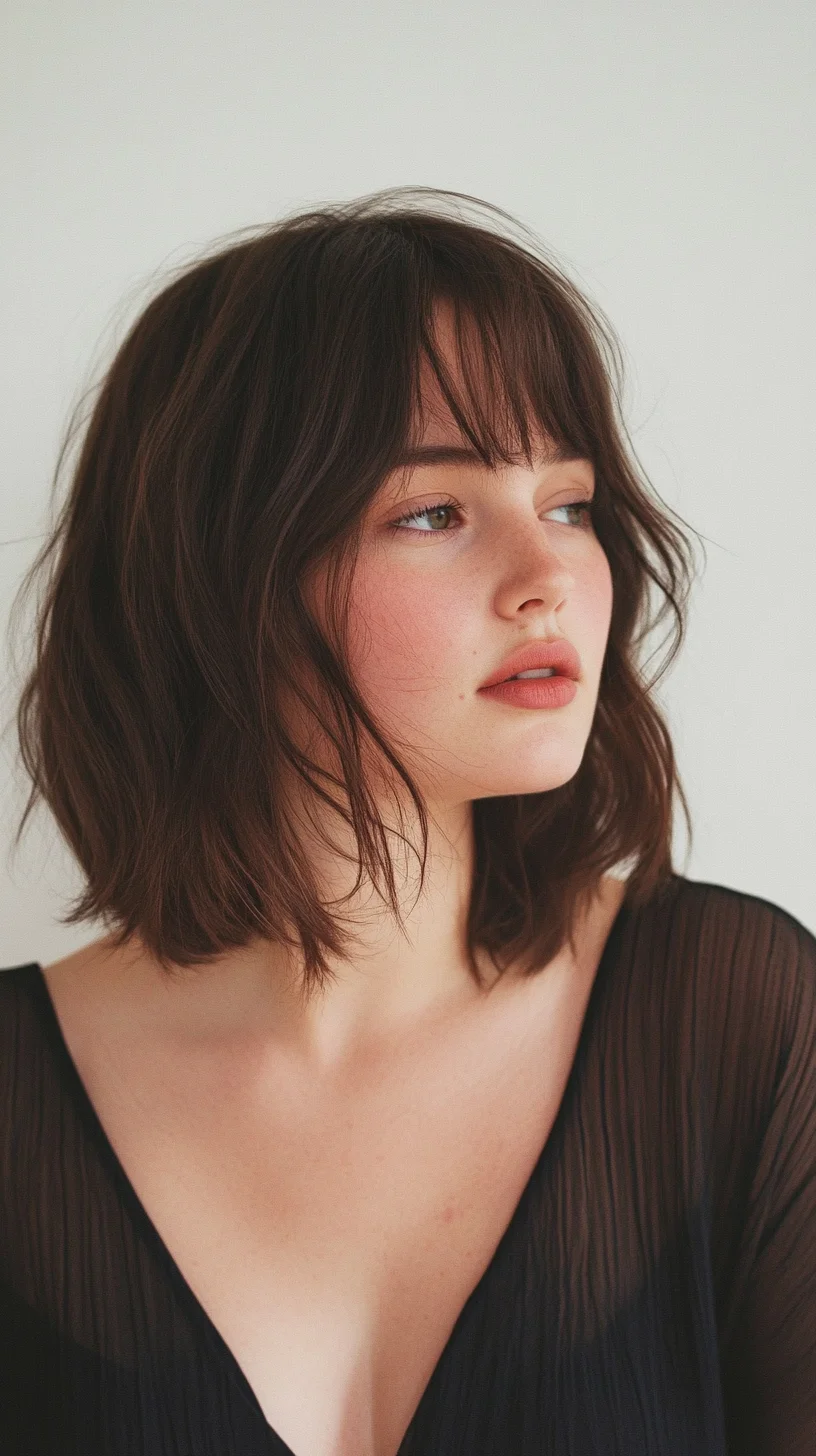 Effortlessly Chic: The Textured Bob with Subtle Bangs